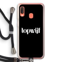 Topwijf Zwart: Samsung Galaxy A20e Transparant Hoesje met koord