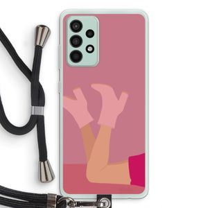 Pink boots: Samsung Galaxy A52s 5G Transparant Hoesje met koord