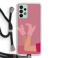 Pink boots: Samsung Galaxy A52s 5G Transparant Hoesje met koord