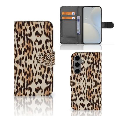 Samsung Galaxy S25 | Telefoonhoesje | Met pasjeshouder | Leopard