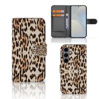 Samsung Galaxy S25 | Telefoonhoesje | Met pasjeshouder | Leopard