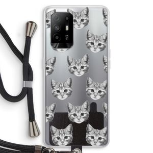 Kitten: Oppo A94 5G Transparant Hoesje met koord