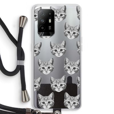 Kitten: Oppo A94 5G Transparant Hoesje met koord