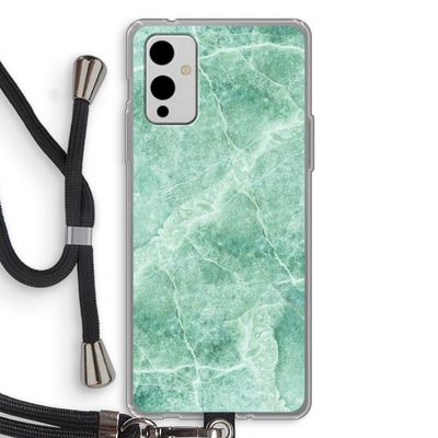 Groen marmer: OnePlus 9 Transparant Hoesje met koord