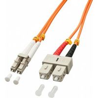 Lindy 1.0m OM2 LC - SC Duplex Glasvezel kabel 1 m Oranje - thumbnail