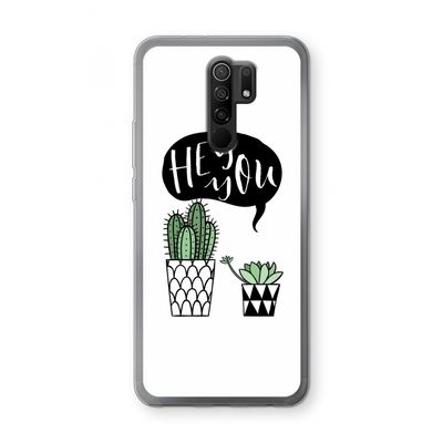 Hey you cactus: Xiaomi Redmi 9 Transparant Hoesje