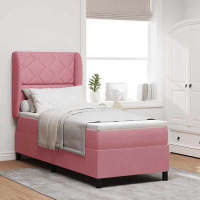 Boxspring bed met matras Roze 80 x 200 cm Fluweel
