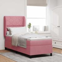 Boxspring bed met matras Roze 80 x 200 cm Fluweel