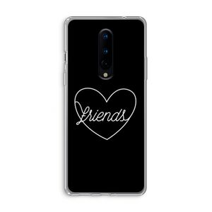 Friends heart black: OnePlus 8 Transparant Hoesje