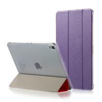 Zijde textuur horizontale Flip magnetische PU lederen case voor iPad Pro 12 9 inch (2018) met drie-opvouwbare houder & slaap/Wake-up functie (paars)