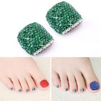 2 stuks Crystal nep Nail Art Tips Rhinestone volledige dekking teennagels Decals stickers (NO: 25)