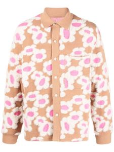 Jacquemus cardigan à motif floral en intarsia - Tons neutres