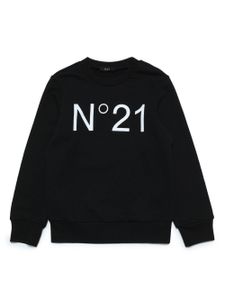 Nº21 Kids sweat en coton à logo imprimé - Noir