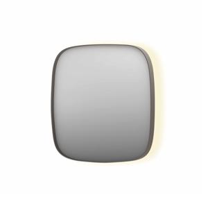 Spiegel INK SP30 80x4x80 cm incl. Indirect LED-Verlichting Rondom en Spiegelverwarming Geborsteld RVS