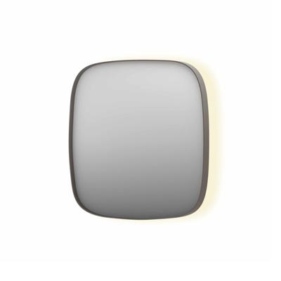 Spiegel INK SP30 80x4x80 cm incl. Indirect LED-Verlichting Rondom en Spiegelverwarming Geborsteld RVS