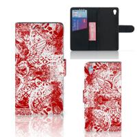 Telefoonhoesje met Naam Sony Xperia Z3 Angel Skull Rood