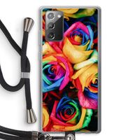 Neon bloemen: Samsung Galaxy Note 20 / Note 20 5G Transparant Hoesje met koord Neon bloemen: Samsung Galaxy Note 20 / Note 20 5G Transparant Hoesje met koord
