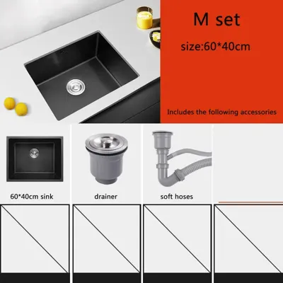 RVS Keukenwastafel met Kraan - Onderbouw | Enkele Kom | Rechthoekig | 2 Gaten | Geborstelde Afwerking