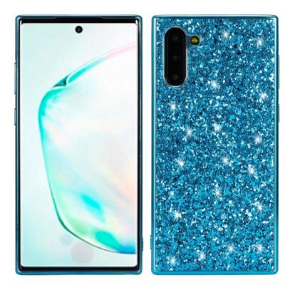 Plating glittery poeder schokbestendig TPU Case voor Galaxy Note 10 (blauw)