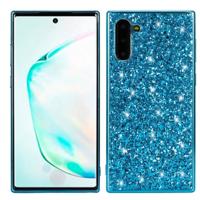 Plating glittery poeder schokbestendig TPU Case voor Galaxy Note 10 (blauw)
