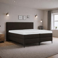 OP=OP Vaste Boxspring - Antislip - 160 x 200 Suede Antraciet | Incl. 2x Stevig Pocketvering 300 veren m2