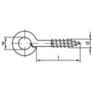 TOOLCRAFT Ringschroeven type 1 (Ø x l) 18 mm x 30 mm Galvanisch verzinkt staal 100 stuk(s)