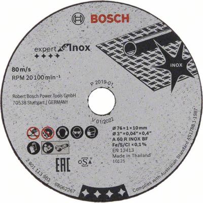 Bosch Accessories 2608601520 Doorslijpschijf Expert voor Inox A 60 R INOX BF, 76 mm, 10 mm, 1 mm