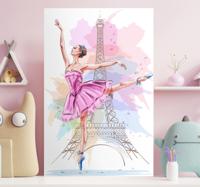 Canvas schilderij balletdanser bij de Eiffeltoren Canvas schilderij balletdanser bij de Eiffeltoren