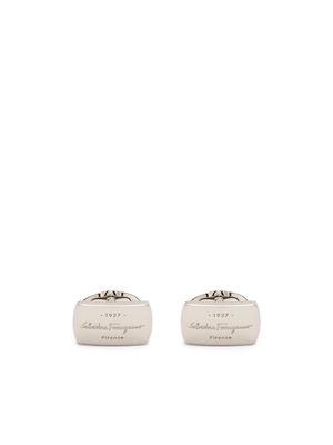 Ferragamo boutons de manchette à logo gravé - Argent