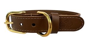 SAZZZ HALSBAND HOND BRAVEHEART CLASSIC LEER ZADEL BRUIN 37-45X3 CM