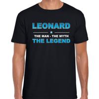 Leonard Voornaam cadeau - The man, The myth the legend - zwart - voor heren - verjaardag