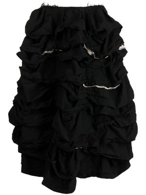 Comme Des Garçons Comme Des Garçons jupe asymétrique à volants - Noir