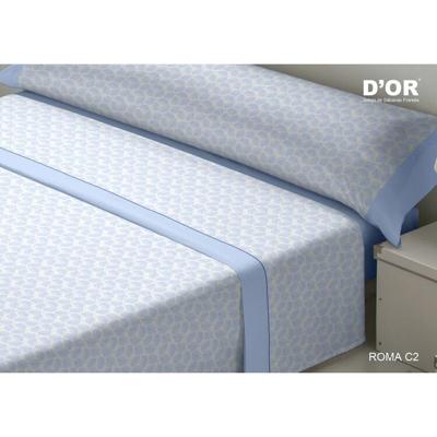 Beddengoedset D'Or ROMA Blauw Bed van 135 Franela