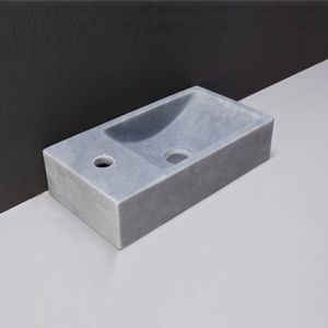 Fontein Forzalaqua Venetia Cloudy Marmer Gezoet Met Kraangat Links 40x22x10 cm