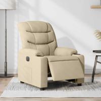 Fauteuil verstelbaar elektrisch stof crèmekleurig