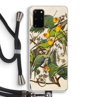 Carolinaparkiet: Samsung Galaxy S20 Plus Transparant Hoesje met koord