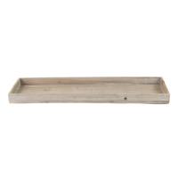 Kaarsenbord/plateau - rechthoekig - hout - naturel - 60 x 20 cm - Kaarsenonderzetter