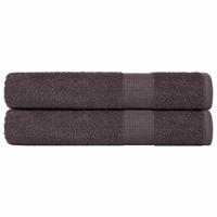 VidaXL Saunahanddoeken 2 st 80x200 cm 360 g/m² 100% katoen antraciet VidaXL Saunahanddoeken 2 st 80x200 cm 360 g/m² 100% katoen antraciet