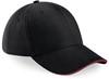 Beechfield CB20 Athleisure 6 Panel Cap - Black/Classic Red - One Size