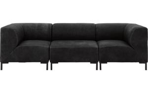 Goossens Excellent Bank Marshall zwart, leer, 1,5-zits, urban industrieel