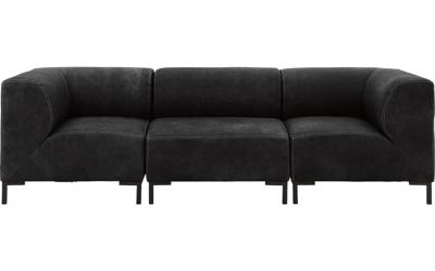 Goossens Excellent Bank Marshall zwart, leer, 1,5-zits, urban industrieel