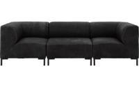 Goossens Excellent Bank Marshall zwart, leer, 1,5-zits, urban industrieel