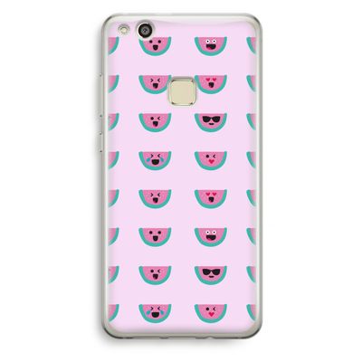 Smiley watermeloenprint: Huawei Ascend P10 Lite Transparant Hoesje