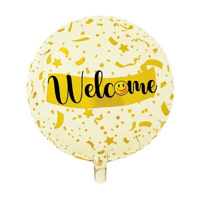 Welcome Folieballon Geel Rond (46cm)