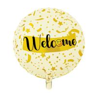 Welcome Folieballon Geel Rond (46cm) Welcome Folieballon Geel Rond (46cm)