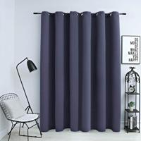 VidaXL Gordijn verduisterend met metalen ringen 290x245 cm antraciet