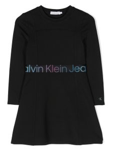 Calvin Klein Kids robe-chemise à bande logo - Noir