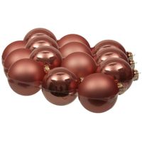 18x stuks glazen kerstballen koraal roze 8 cm mat/glans