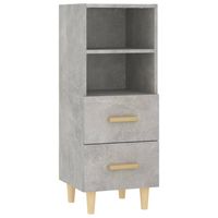 vidaXL Dressoir 34,5x34x90 cm bewerkt hout betongrijs