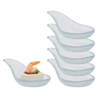 Amuse/aperitief lepel set - hapjes/tapas - 6x stuks - glas - transparant